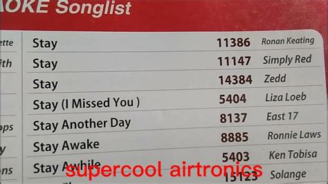 megavision songlist